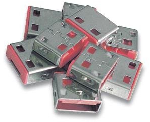 Lindy 10 Stück Vorhängeschloss USB, 10-teilig, Farbe rot