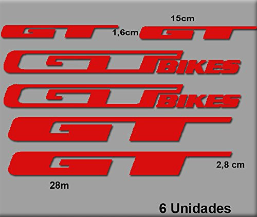 Ecoshirt UC-AG9B-A16S Aufkleber GT Bikes R70 Stickers Aufkleber Decals Autocollants Adesivi, rot