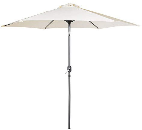 VonHaus Parasol 2.7M – Parasol Umbrella for Outdoor, Garden, Patio – Sun Shade Canopy with Hand Crank, Tilt Function, UV30+ Protection, Air Vent, Powder Coated Steel Frame