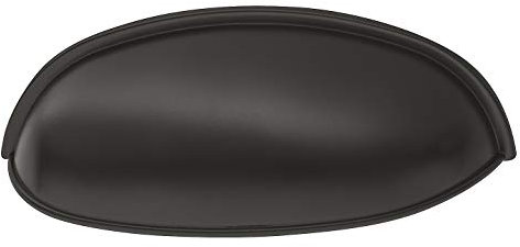 Gedotec Bouton pour Meuble Vintage, Tiroir, Armoire, Commode, Placard de Cuisine et Chambre - H10753 - Poignée à Visser Decoration Interieur Rétro - Coquille - Acier Bronzé Huilé Noir-1 Pièce