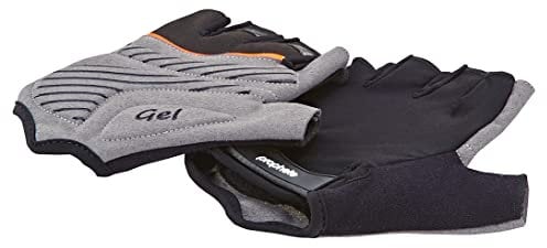 Prophete Fahrrad-Handschuhe, für Damen und Herren, Halbfinger mit Geleinlage, Größe L/XL, Farbe schwarz