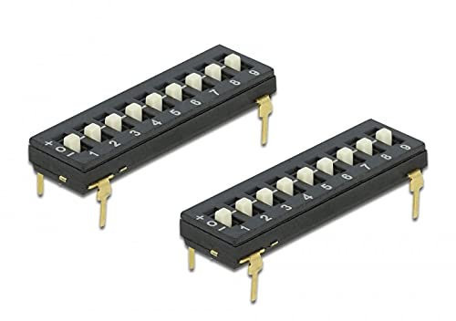 Delock DIP-Schalter Tri-State 9-stellig 2,54 mm Rastermaß THT 2 Stück