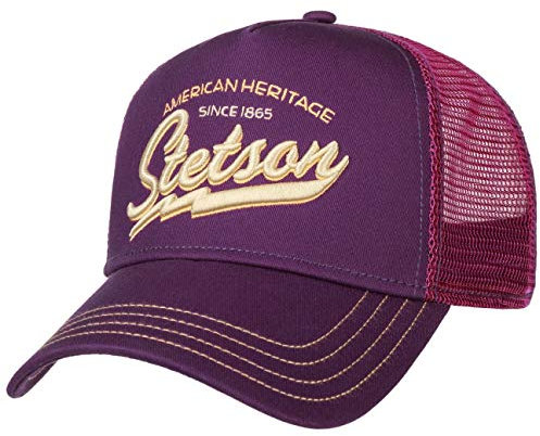 Stetson Since 1865 Trucker Cap Basecap Baseballcap Snapback Truckercap Meshcap pink-lila One Size
