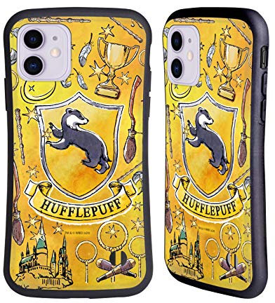 Head Case Designs Offiziell Offizielle Harry Potter Hufflepuff Muster Deathly Hallows XIII Hybride Handyhülle Hülle Huelle kompatibel mit Apple iPhone 11