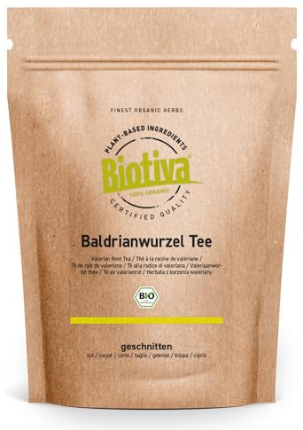 Biotiva Té de raíz de valeriana orgánica 100g - Valerianae Radix - té de hierbas - embotellado en Alemania (DE-ÖKO-005) - vegano