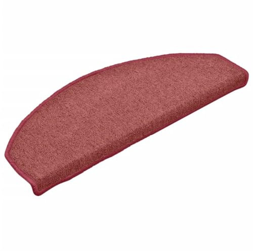 vidaXL 15x Treppenmatten mit Klebebändern Stufenmatten Stufenschoner Treppenschutz Matten Treppenteppich Treppenschoner Rot 65x24x4cm