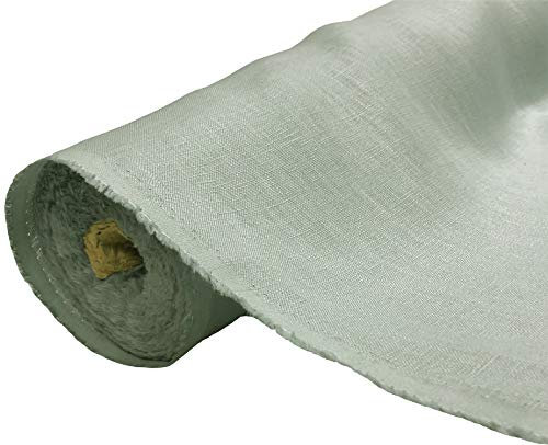 A-Express Naturrein Leinen Stoff Sanft Kleidung Reines Leinenstoff für Handarbeit Nähen Heimwerken Schneiderei Kreuzstich Mode Tasche 100% Leinen 140cm Breite - 1 Meter 100cm x 140cm Hellgrau