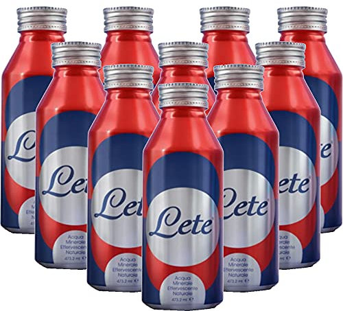 Acqua Frizzante | Lete | Formato Borraccia in Alluminio Riutilizzabile | Effervescente Naturale | 12 Lattine da 435ml | 100% Plastic Free | Alta Gamma Ristorazione