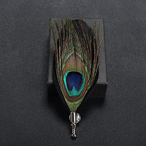 Klassische Pfauenfeder Brosche Schal Schnalle Anstecknadeln & Broschen Schmuck Brücke Anzug Hochzeit Herren Accessoires