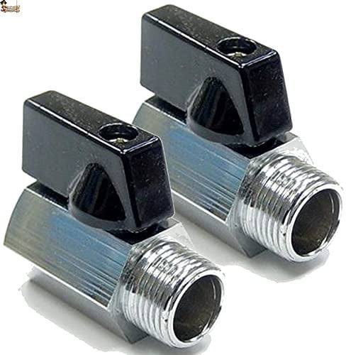 BricoLoco.com Mini Ball Valve - Ball Lock Tap - Butterfly Lever - Male Thread - Female - Stopcock - Filling Water Heater - Toilet Cistern (2, 3/8)