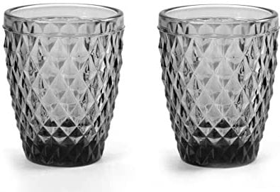 GICOS SRL Set 6 bicchieri bichiere acqua 250 ml in vetro colore grigio 10 cm GIN-820465