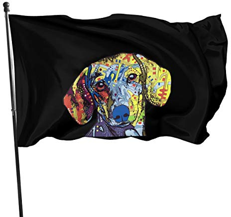 Flagge Mode-Dackel-Haustier-Hund Garten Banner Wetterfeste Fahnen Dekorative Gartenflagge Für Haus,Paraden,Drinnen 90X150Cm