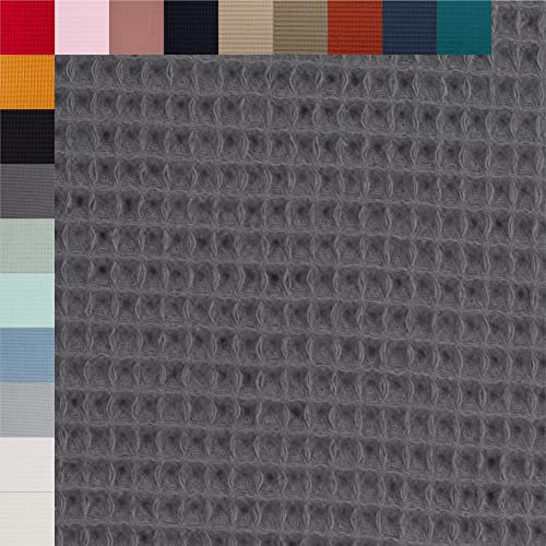 Swafing Nelson Waffelpiqué unifarben Coupon (anthrazit, 1,0m) - 18