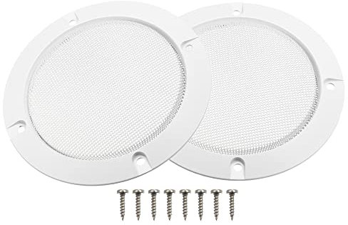 X AUTOHAUX 2 Pcs 4 Car Metal Speaker Cover with 8 Screws White