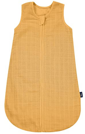 Alvi Babyschlafsack & Windel Blaubaer | Sommerschlafsack atmungsaktiv | Leichter Kinderschlafsack 100% Baumwolle waschbar | Baby Schlafsack ärmellos | Babyschlafsack Neugeborene