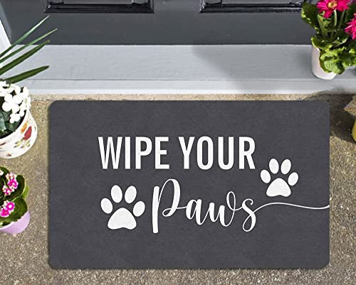 Wipe Your Paws Doormat Entrance Mat Funny Doormat Indoor Entryway Mat Outdoor Porch Entry Rug Rubber Front Door Mat Home Decorative 24x16 Inch