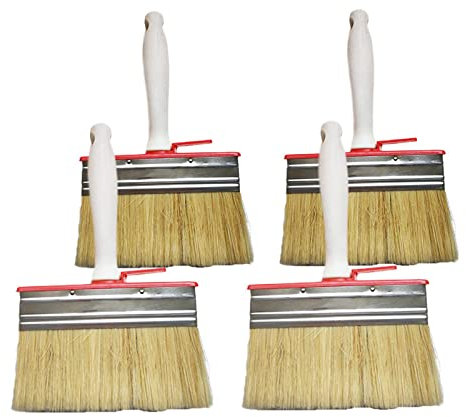 4 Large Fence/Bench/Deck Paint Brushes Set for Maintenance Repair & DIY projects (size:4pcs, includes Shed/Fence/Deck/House Masonry & Wall Paint Brushes with Block Brush)