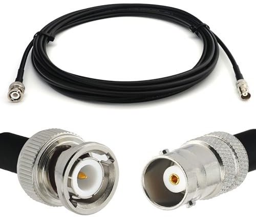 RANGEFUL 3m BNC Stecker auf BNC Buchse RG58 Koaxialkabel — Verlängerungskabel 3 Meter Jumper Kabel (50 Ohm) — Antennenkabel für HAM Radio CB Funk WIFI Antenne