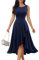 DRESSTELLS Cocktail Dress for Women, Formal Church Wedding Dress, Fit Flare Vintage Tea Party Dress, Modest Graduation Prom Midi Evening Dress 2024 Navy XL