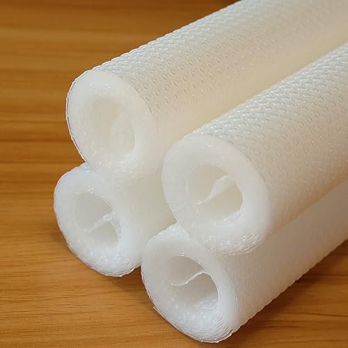 Hersvin Schubladenmatte 4 Stücke 50cmx150cm Schubladeneinlage Eva Schrankpapier Nicht Klebende Wasserfest Unterlage Teppich für Küchenschränke Regalschrank (Transparent Punkt)