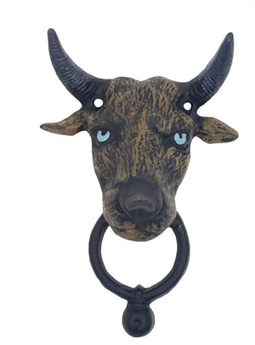Dekorative Wandhaken, Garderobe für Wände, Handtuchhaken für Badezimmer oder Outdoor-Pool, rustikaler Gusseisenhaken zum Aufhängen von Gegenständen, niedliche bemalte Kuh, einzigartige Schlüsselhaken