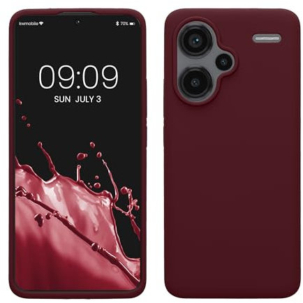 kwmobile Carcasa Compatible con Xiaomi Redmi Note 13 Pro+ 5G / Redmi Note 13 Pro Plus 5G Funda - Case TPU y Silicona antigolpes - Apto Carga inalámbrica - Violeta Burdeos