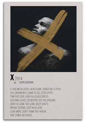 xze Chris Brown Poster, Wandkunst, Leinwand, Poster, Raumdekor, 30 x 45 cm, ungerahmter Stil