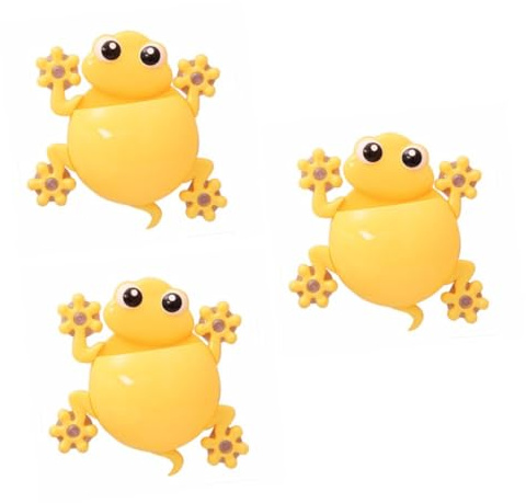 Zerodeko 3 Stücke Starke Zahnbürstenhalter Für Kinder -montiert Frosch Design Kinder Zahnpasta Helle Gelb