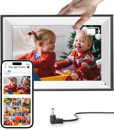 Cozyla - WiFi digital photo frame, smart digital photo frame, battery powered, unlimited storage, sending photos with family via app, mail