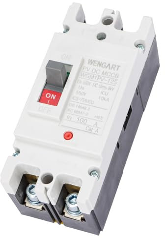 Wengart Disjoncteur WGM1PV-125,2P DC Disjoncteur Boîtier Moulé MCCB,maxDC550V Solaire Interrupteur Principal Disjoncteur Isolateur De Batterie (80A)