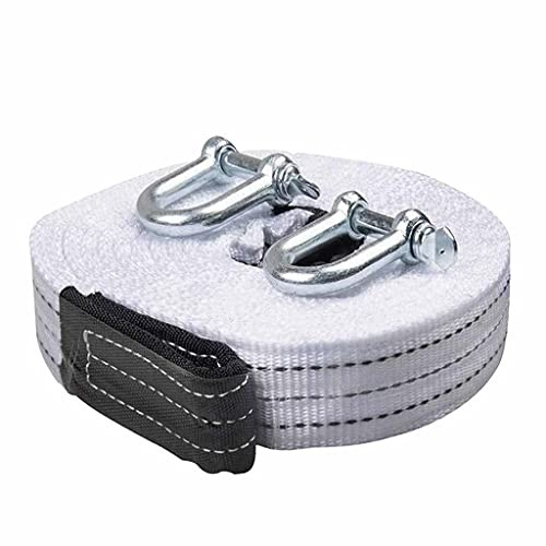 BomDog Corde de Remorquage 5M X 5Cm, Sangle de Remorquage Robuste Avec Extrémités de Boucle Renforcées, Kits de Corde de Remorquage de Récupération de Voiture Avec Manilles/5M/6T