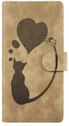Tivenfezk Nadoli Coque pour Xiaomi Redmi Note 10 4G Housse Etui Portefeuille,Mignon Chat Cœur Cuir Premium Flip Case Cover avec Stand Support et Carte Slot