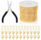 Swpeet 102Pcs Gold 3mm by 10 Yard Length Jewelry Making Chains Kit with Jump Rings, Lobster Clasps and Jewelry Plier, Necklace Chains Flat Cable Link Chain Bulk Ideal for DIY Craft Chain Making