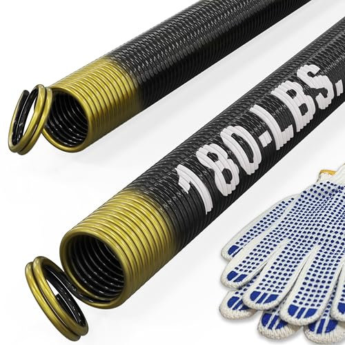 Blesseras Kit di sostituzione con molla di estensione per porta del garage, 81,6 kg, lunghezza 63 cm, estremità a doppio anello, 1 paio