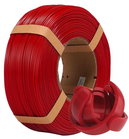 eSUN PLA+ Refill Filament 1.75mm, Refill PLA Plus Spoolless 3D Druck Filament, Maßgenauigkeit +/- 0.03mm, 1KG (2.2 LBS) für 3D Drucker, Feuerrot