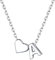 ChicSilver 925 Silber Halskette, Buchstabe Kette mit Herz, Kleine Herz Kette mit Letter A Anhänger, Initialen Modeschmuck für Damen Freuen