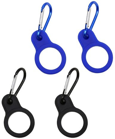 4PCS Silicone Water Bottle Buckle, Durable Bottle Holder with Carabiner Belt Clip, Portable Colorful Water Bottle Carrier for Hiking, Camping, Traveling, and Mountain Climbing