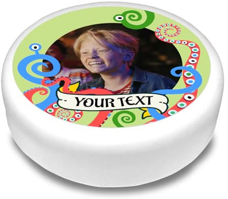 Cakeshop Round Personalised Edible Cake Topper Monster Alien Tentacles Frame | Custom Image & Text | For Birthdays & Celebrations | Multiple Shapes & Sizes | Icing & Wafer Paper Options