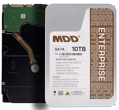 MDD (MDD10TSATA25672E) 10TB 7200 RPM 256MB Cache SATA 6.0Gb/s 3.5inch Enterprise Hard Drive (Renewed)
