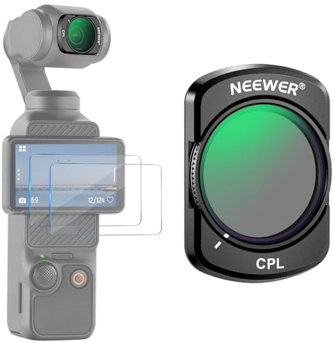 NEEWER Filtre CPL magnétique, kit Filtre polarisant Circulaire Multicouche | Compatible avec DJI Osmo Pocket 4&Pocket 3 Creator Combo,avec 2 Protections d'écran, Accessoires pour caméra d'action
