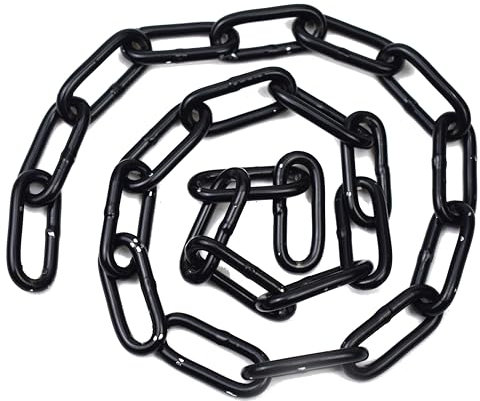 Schwarze Gliederkette, Absperrkette Ø 5mm 15M lang, mit 2 Karabinerhaken aus Metall