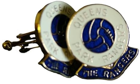 Football Coloured Enamel Cufflinks QPR