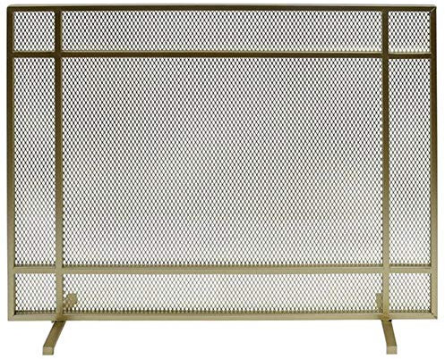 GLETSF Pare-feu en Acier Robuste à Panneau Unique pour cheminée, Protection Contre Les étincelles en Fer forgé pour Foyer/Foyer/poêles, 100 cm de Large x 80 cm de Haut,Gold