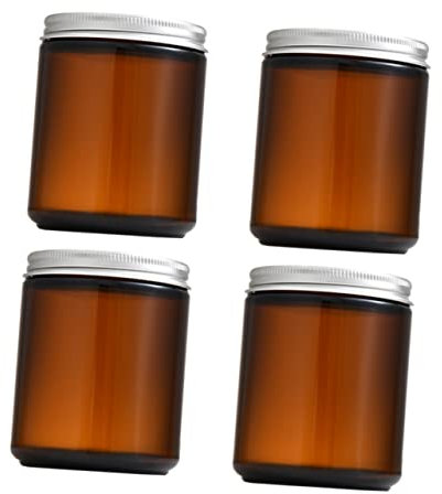 CRILSTYLEO 4 Piezas Tarro De Vela Velas De Colores Vasos De Cera Para Velas Lata Para Hacer Velas Candelabros Decorativos Vela Aromática Hermético Velas Perfumadas Brown Aleación De Aluminio