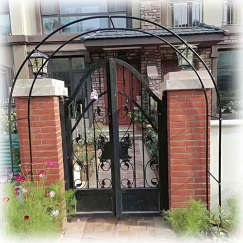 Arche de jardin en métal noir pour plantes grimpantes - 3,5 m de haut - Robuste - Résistante aux intempéries - Pergola en fer pour grands espaces extérieurs.
