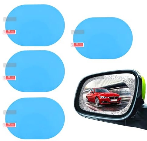 SGERUFZ 8 Pcs Pellicole Specchietto Retrovisore Auto Anti Nebbia Adesivi Protettivi per Specchietti Pellicola Specchio Impermeabile Antipioggia