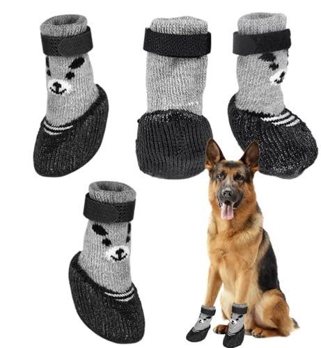 Vesidoloy Hundepfotenschutz – rutschfeste Winter-Hundeschuhe, Haustierbedarf, Pfotenschutz, atmungsaktive Hundeschuhe für Spaziergänge im Freien, Hartböden im Innenbereich
