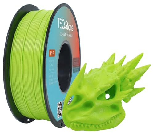TEQStone PLA Filament 1,75mm Apfel Grün (Limettengrün) 1KG Maßhaltigkeit +/-0.02mm Sauber Gewickelt PLA Basic 3D Drucker Filament Vakuumverpackung