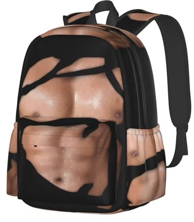 Herren Damen Rucksack Brust Sixpack Bauchmuskeln Bodybuilder Handgepäck Rucksack Jungen Teenager Bücher Tasche Mode Alltagsrucksack, Für Tägliche Nutzung, Wandern, Reisen