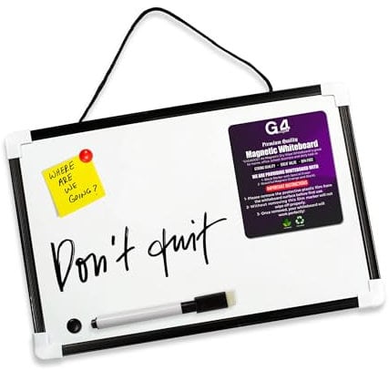G4GADGET A4 Mini Dry Wipe Whiteboard – White Board for Wall, Fridge, Home, School & Office – Ideal for Notes, Reminders, Schedules & Learning – Smooth Writing Surface & Easy Erase